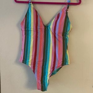 Rainbow and Gold One Piece Swim Suit